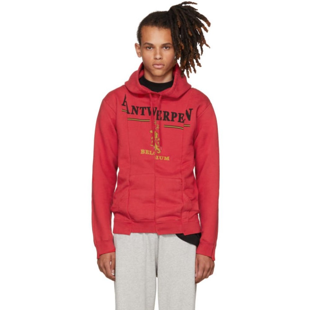 VETEMENTS Fall 2018 Red Antwerpen Hoodie